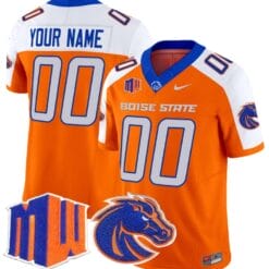 Custom Boise State Broncos Jersey Name and Number Vapor Limited College Football Stitched Orange Alternate