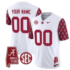 Custom Alabama Crimson Tide Jersey Name and Number Vapor College Football Limited Stitched Crimson Sleeves