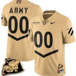 Custom Army Black Knights Jersey Name and Number Rocky The Bulldog Patch Vapor Limited College Football Stitched Gold