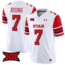 Cameron Rising Jersey #7 Utah Utes Vapor Limited College Football Stitched White