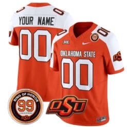 Custom Oklahoma State Cowboys Jersey Name and Number Leslie O'neal Patch Vapor Limited College Football Stitched Orange Alternate