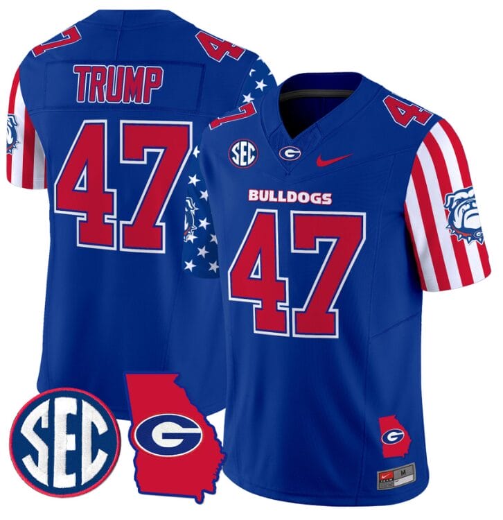 Donald Trump Jersey #47 Georgia Bulldogs American Style Vapor Limited Football Stitched Royal