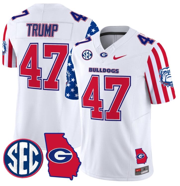 Donald Trump Jersey #47 Georgia Bulldogs American Style Vapor Limited Football Stitched White