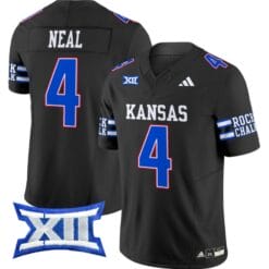 Devin Neal Jersey #4 Kansas Jayhawks 2024 Vapor College Football Vapor Limited Black