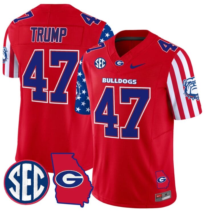 Donald Trump Jersey #47 Georgia Bulldogs American Style Vapor Limited Football Stitched Red