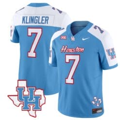 David Klingler Jersey #7 Houston Cougars Oilers Inspired Vapor College Football Limited Stitched Blue Alternate