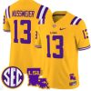 Garrett Nussmeier Jersey #13 LSU Tigers 2024 Louisiana Patch Vapor Limited College Football Stitched Gold