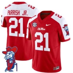 Henry Parrish Jr Jersey #21 Ole Miss Rebels Vapor Limited College Football Stitched Red Alternate