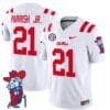 Henry Parrish Jr Jersey #21 Ole Miss Rebels Vapor Limited College Football Stitched White