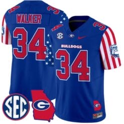Herschel Walker Jersey #34 Georgia Bulldogs American Style Vapor Limited Football Stitched Royal