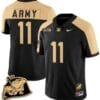 Isaiah Alston Jersey #11 Army Black Knights Jersey Rocky The Bulldog Patch Vapor Limited College Football Stitched Black Alternate