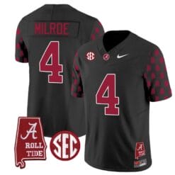 Jalen Milroe Jersey #4 Alabama Crimson Tide Vapor College Football Limited Stitched Black