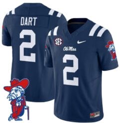 Jaxson Dart Jersey #2 Ole Miss Rebels Vapor Limited College Football Stitched Navy