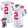 Jaxson Dart Jersey #2 Ole Miss Rebels Vapor Limited College Football Stitched White