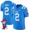 Jaxson Dart Jersey #2 Ole Miss Rebels Vapor Limited College Football Stitched Powder Blue