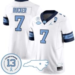 Kaimon Rucker Jersey #7 North Carolina Tar Heels Vapor College Football Stitched Alternate White