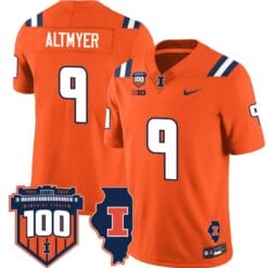 Luke Altmyer Jersey #9 Illinois Fighting Vapor Limited College Football Stitched Orange