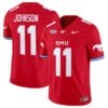 LJ Johnson Jr Jersey #11 SMU Mustangs Icy College Football Vapor Limited Red