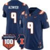 Luke Altmyer Jersey #9 Illinois Fighting Vapor Limited College Football Stitched Navy