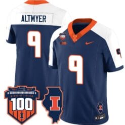 Luke Altmyer Jersey #9 Illinois Fighting Vapor Limited College Football Stitched Navy Alternate