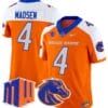 Maddux Madsen Jersey #4 Boise State Broncos Vapor Limited College Football Stitched Orange Alternate