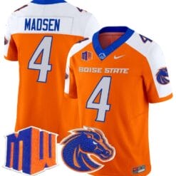Maddux Madsen Jersey #4 Boise State Broncos Vapor Limited College Football Stitched Orange Alternate