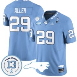 Marcus Allen Jersey #29 North Carolina Tar Heels Vapor College Football Stitched Blue