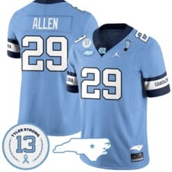 Marcus Allen Jersey #29 North Carolina Tar Heels Vapor College Football Stitched Alternate Blue