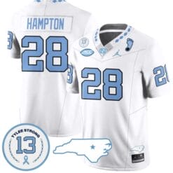 Omarion Hampton Jersey #28 North Carolina Tar Heels Vapor College Football Stitched White