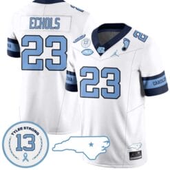 Power Echols Jersey #23 North Carolina Tar Heels Vapor College Football Stitched Alternate White