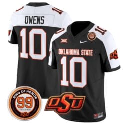 Rashod Owens Jersey #10 Oklahoma State Cowboys Leslie O'neal Patch Vapor Limited College Football Stitched Black Alternate