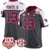 Reggie Powers III Jersey #13 Oklahoma Sooners 100th Anniversary Patch Vapor Limited College Football Stitched Anthracite Alternate
