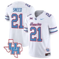 Stacy Sneed Jersey #21 Houston Cougars Oilers Inspired Vapor College Football Limited Stitched White
