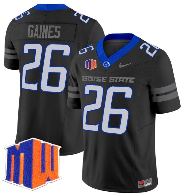 Sire Gaines Jersey #26 Boise State Broncos Vapor Limited College Football Stitched Black