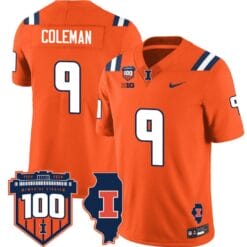 Seth Coleman Jersey #9 Illinois Fighting Vapor Limited College Football Stitched Orange