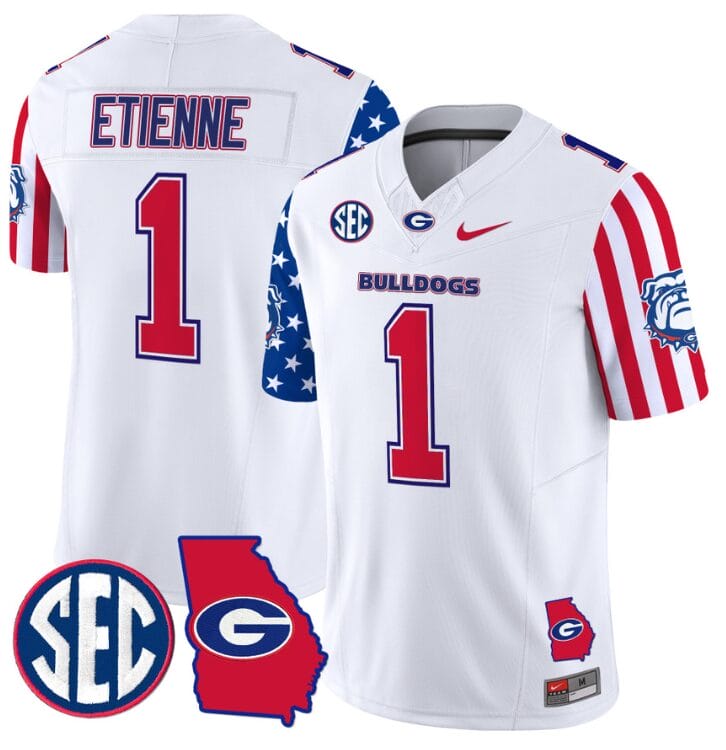 Trevor Etienne Jersey #1 Georgia Bulldogs American Style Vapor Limited Football Stitched White