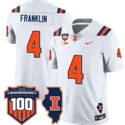Zakhari Franklin Jersey #4 Illinois Fighting Vapor Limited College Football Stitched White
