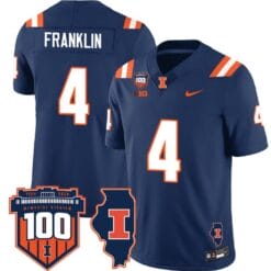 Zakhari Franklin Jersey #4 Illinois Fighting Vapor Limited College Football Stitched Navy
