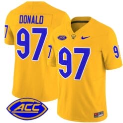 Aaron Donald Jersey #97 Pittsburgh Panthers Vapor Limited College Football Stitched Gold