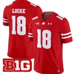 Braedyn Locke Jersey #18 Wisconsin Badgers Vapor Football Stitched Red