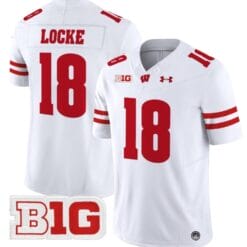 Braedyn Locke Jersey #18 Wisconsin Badgers Vapor Football Stitched White