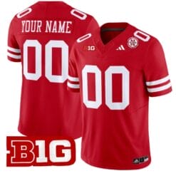 Custom Nebraska Cornhuskers Jersey Name and Number Vapor Limited Football Scarlet