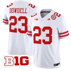 Dante Dowdell Jersey #23 Nebraska Cornhuskers Vapor Limited Football White
