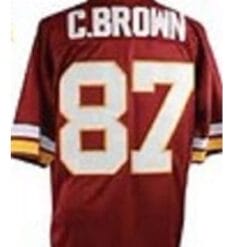 Downtown Charlie Jersey Brown Washington Redskins Custom Throwback Football Burgandy