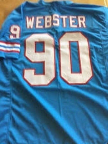 George Webster Jersey Houston Oilers Custom Throwback Football Blue