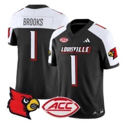 JaCorey Brooks Jersey #1 Louisville Cardinals Vapor Football Stitched Black Alternate