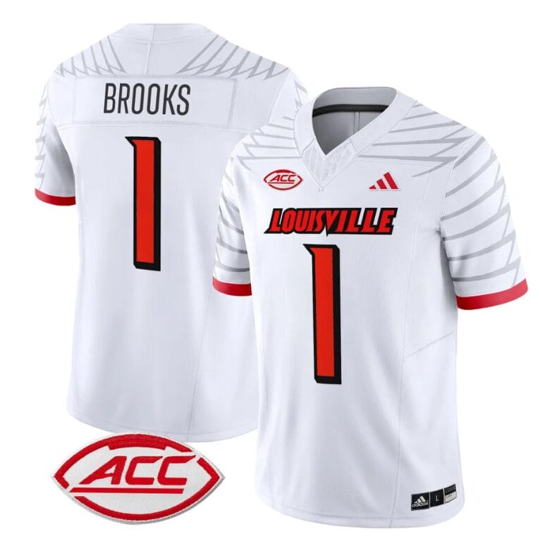 JaCorey Brooks Jersey #1 Louisville Cardinals Vapor Football Stitched White
