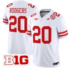 Johnny Rodgers Jersey #20 Nebraska Cornhuskers Vapor Limited Football White