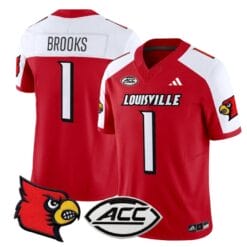 JaCorey Brooks Jersey #1 Louisville Cardinals Vapor Football Stitched Red Alternate