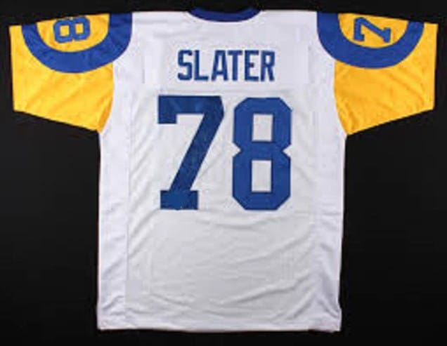 Jackie Slater Jersey Los Angeles Rams Custom Throwback Football White